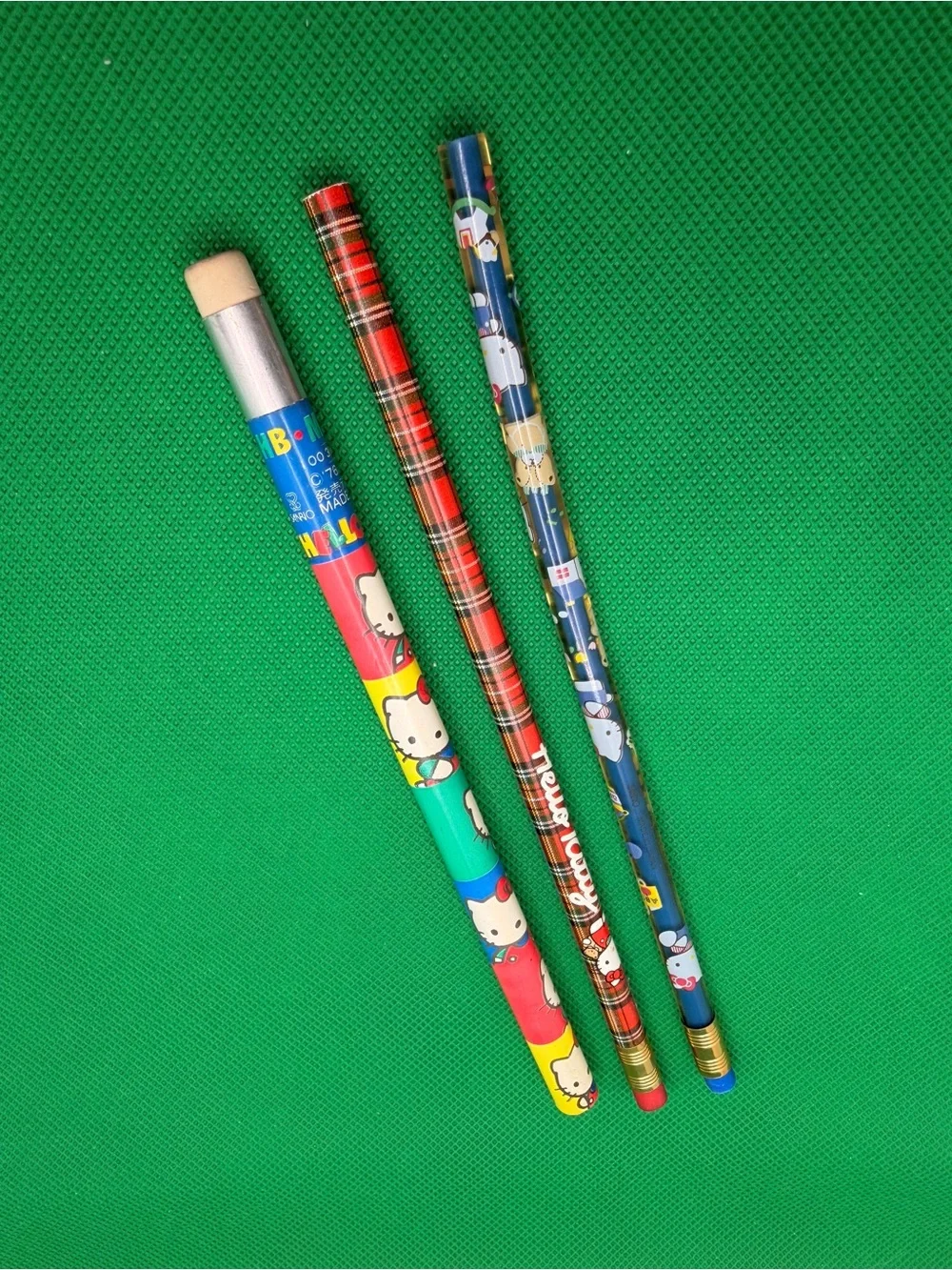 Vintage Sanrio Hello Kitty Stationery Lot Tape Dispenser Eraser Pencils Notepad